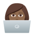 👩🏾‍💻 woman technologist: medium-dark skin tone display on JoyPixels